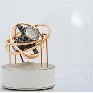 Bernard Favre Planet Gold & White leather watch winder